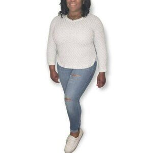 John Paul Richard Silver Tinsel Sweater Sz PL